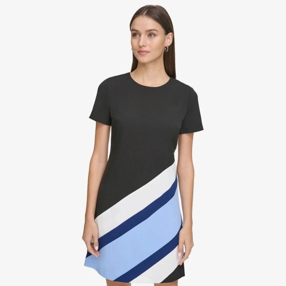 Karl Lagerfeld Colorblock Short Sleeve Dress
